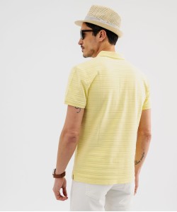 Polo manches courtes à rayures texturées homme